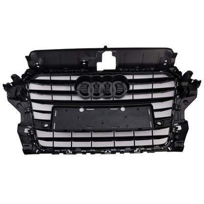Audi A3/ A3 Sline/ S3 2013-2016 Black Grill Replacement Front Bumper Grille W/ Ring Emblem