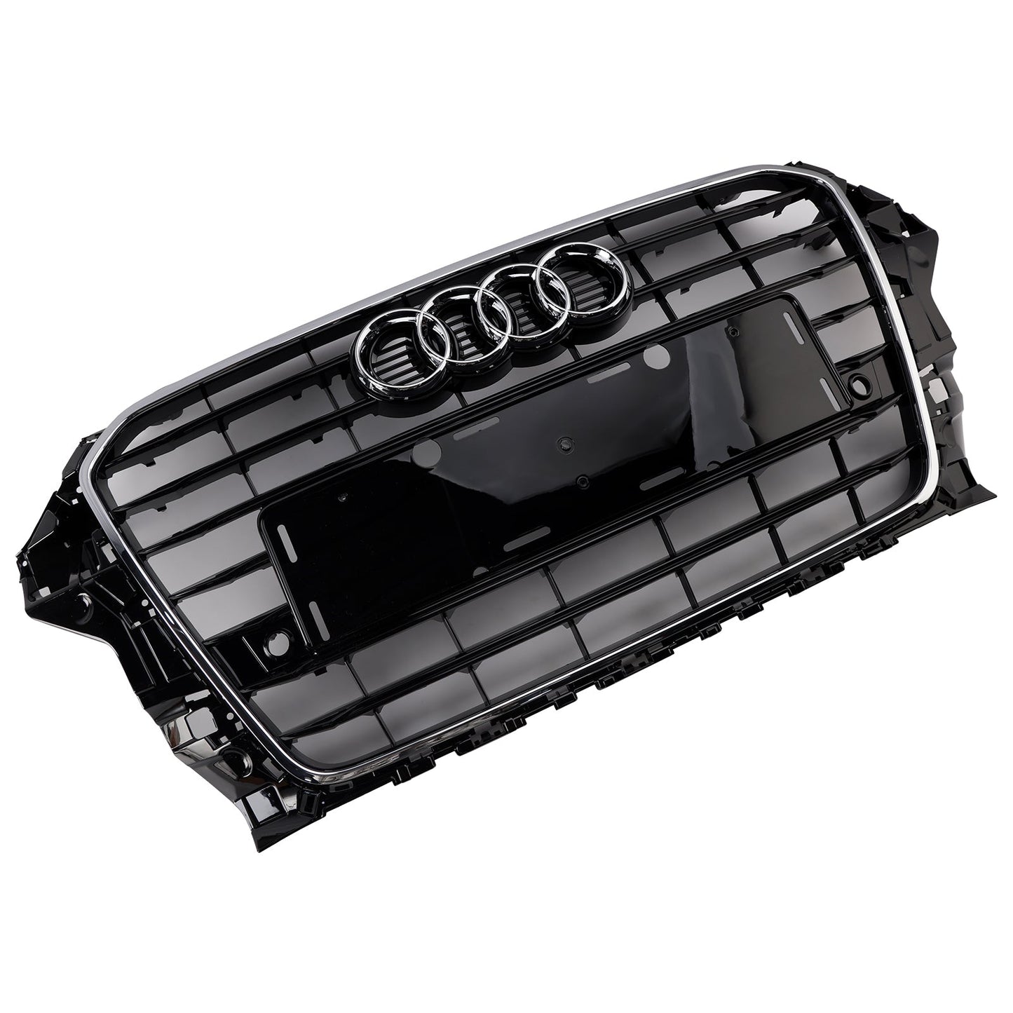 Audi A3/ A3 Sline/ S3 2013-2016 Black Grill Replacement Front Bumper Grille W/ Ring Emblem