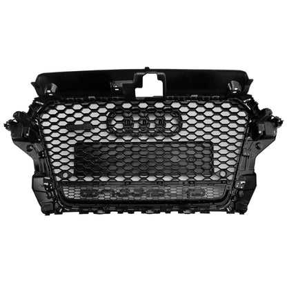 Audi A3/ A3 Sline/ S3 2013-2016 Black Grill Replacement Front Bumper Grille W/ Ring Emblem
