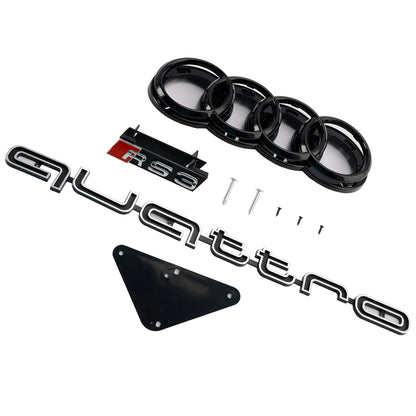 Audi A3/ A3 Sline/ S3 2013-2016 Black Grill Replacement Front Bumper Grille W/ Ring Emblem