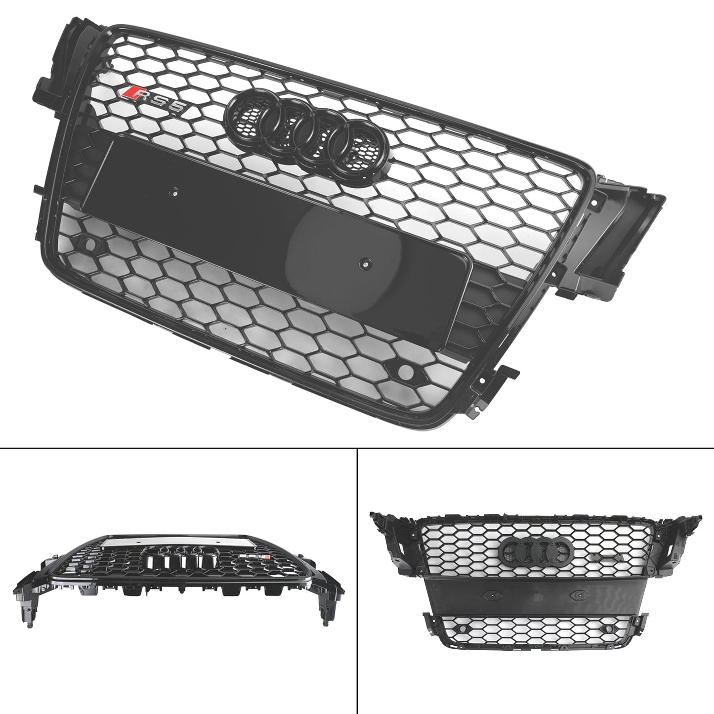 2008-2012 Audi A5 / S5 B8 RS5 Style Hood Honeycomb Sport mesh Grill Replacement Black Grille