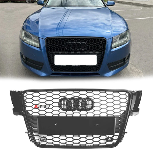 Audi A5/ A5 Sline/ S5 B8 2008-2012 Honeycomb Glossy Black Grille RS5 Sport Front Bumper Grill