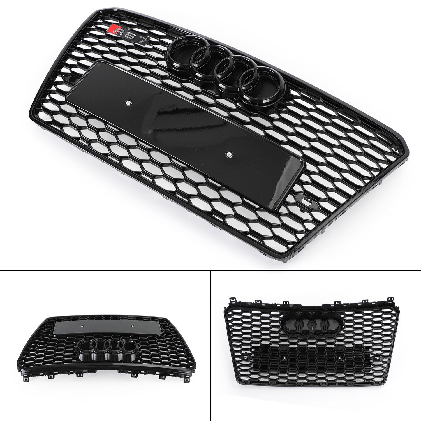 Audi A7 S7 2010-2015 Grill Replacement RS7 Style Honeycomb Sport Mesh Hex Black Grille