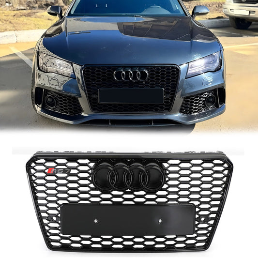 Audi A7 S7 2010-2015 Grill Replacement RS7 Style Honeycomb Sport Mesh Hex Black Grille