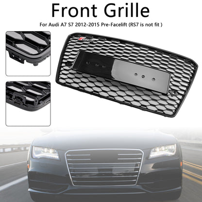 2012-2015 Audi A7/S7 RS7 Style Honeycomb Sport Mesh Hex Grill Grille Black