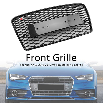 2012-2015 Audi A7/S7 RS7 Style Honeycomb Sport Mesh Hex Grill Grille Black