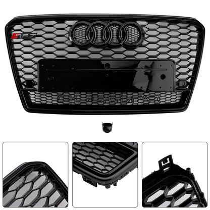 2012-2015 Audi A7/S7 Black RS7 Style Honeycomb Mesh Front Grille Grill