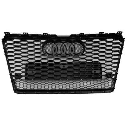 Audi A7/ A7 Sline/ S7 2010-2015 RS7 Quattro Front Grille Air Intake Radiator Bumper Honeycomb Grill + Ring Emblem