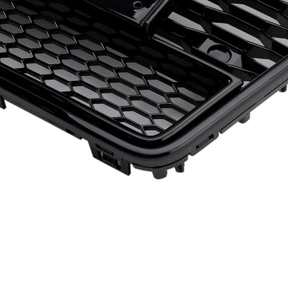 2010-2015  Audi A7/ A7 Sline/ S7 RS7 Style Grill Front Bumper Honeycomb Mesh Sport Black Grille W/ Ring Emblem + Quattro