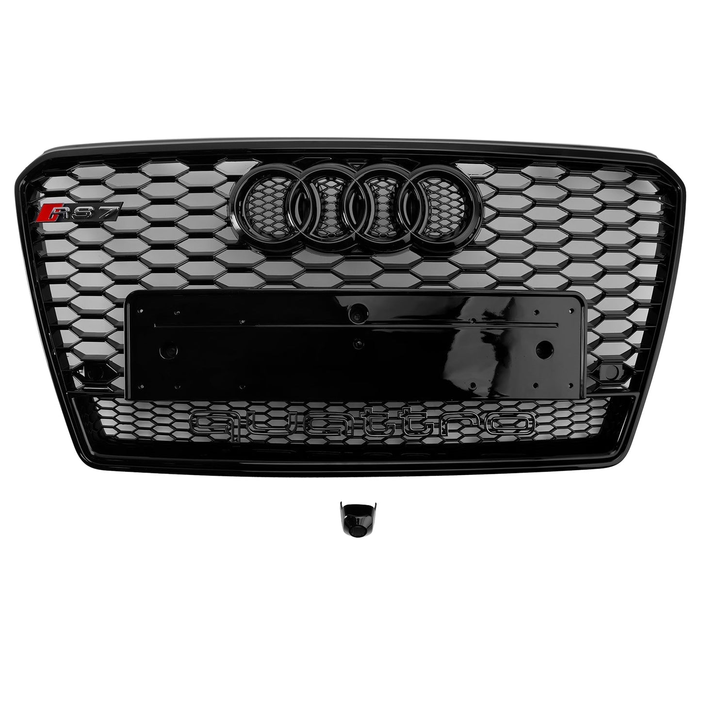 Audi A7/ A7 Sline/ S7 2010-2015 RS7 Quattro Front Grille Air Intake Radiator Bumper Honeycomb Grill + Ring Emblem