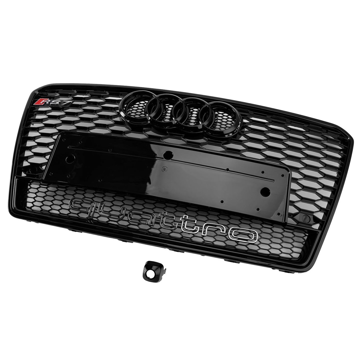 Audi A7/ A7 Sline/ S7 2010-2015 RS7 Quattro Front Grille Air Intake Radiator Bumper Honeycomb Grill + Ring Emblem
