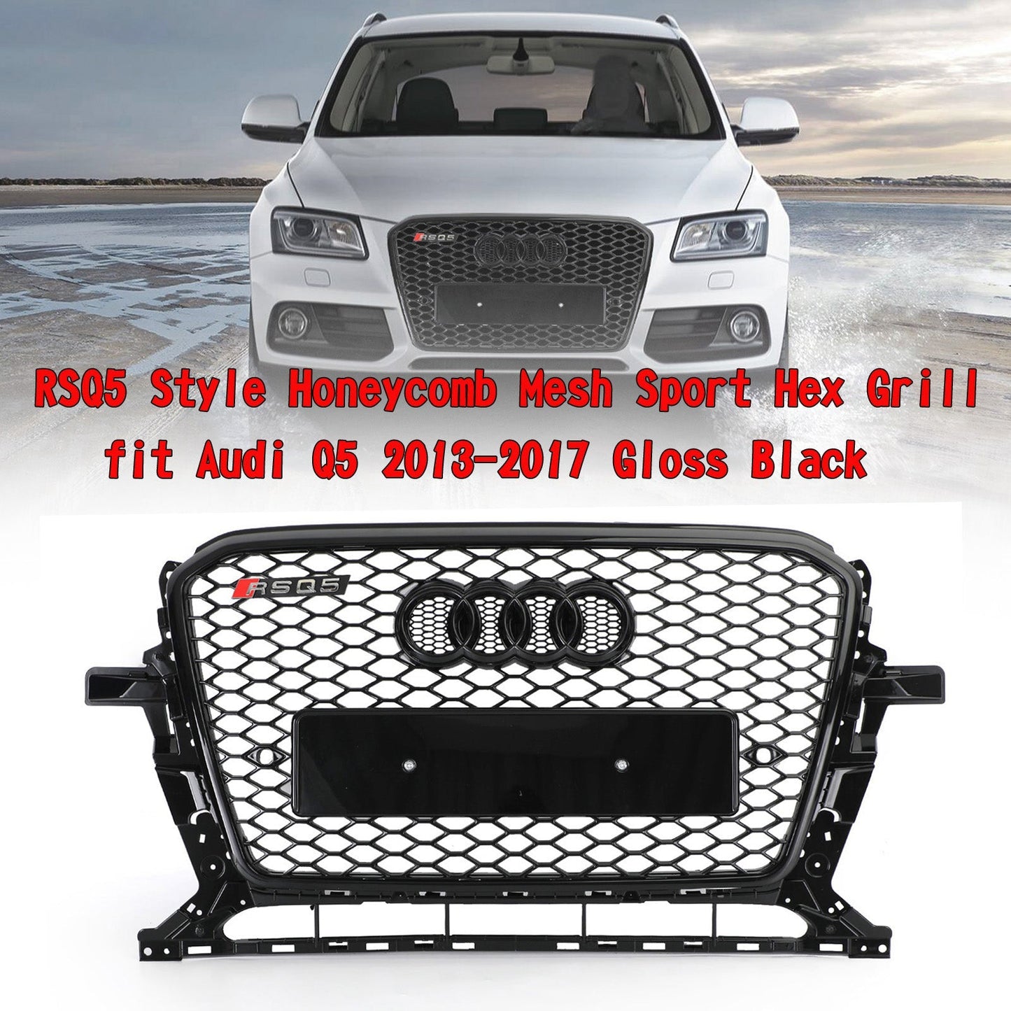2013-2017 Audi Q5 SQ5 8R RSQ5 / SQ5 / Q5 Style Grill Front Bumper Replacement Grille