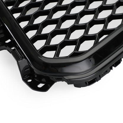 RSQ5 Honeycomb Style Grille For 2013-2017 Audi Q5 / SQ5 Front Bumper Replacement Black Grill W/ Ring Emblem