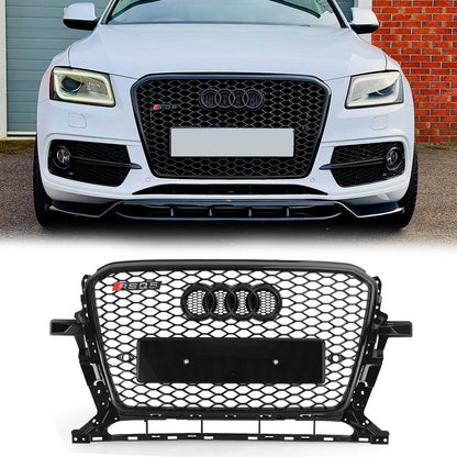 2013-2017 Audi Q5 / SQ5 Gloss Black Honeycomb Mesh Grille RSQ5 Style Front Bumper Grill