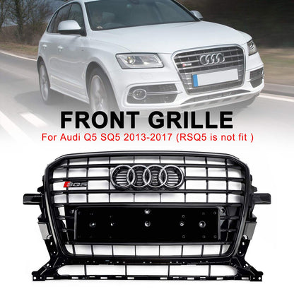 Audi Q5 SQ5 2013-2017 Black SQ5 Style Grille Horizontal Slat Front Bumper Black Grill
