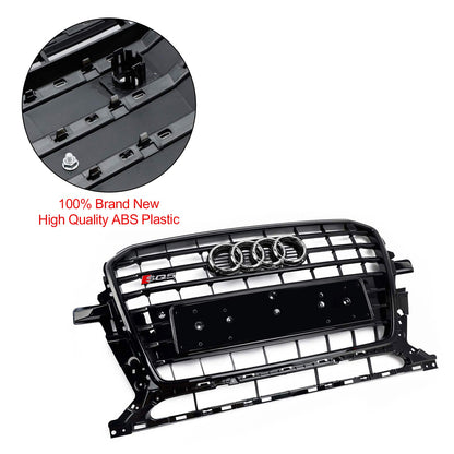 Audi Q5 SQ5 2013-2017 Black SQ5 Style Grille Horizontal Slat Front Bumper Black Grill