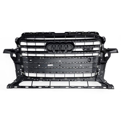 Audi Q5 SQ5 2013-2017 Black SQ5 Style Grille Horizontal Slat Front Bumper Black Grill