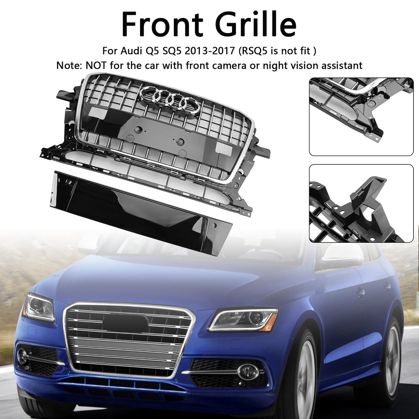 2013-2017 Audi Q5 SQ5 8R RSQ5 / SQ5 / Q5 Style Grill Front Bumper Replacement Grille