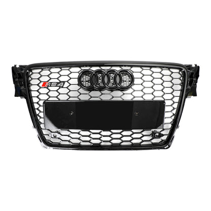 2008-2012 Audi A4 / A4 Avant / S4 B8 RS4 Style Honeycomb Sport Mesh Hex Grill Gloss Black Grille