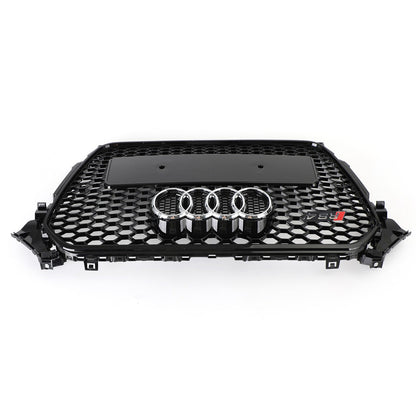 Audi 2012-2016 A4 S4 Honeycomb Grill RS4 Style Mesh Front Bumper Grille Gloss Black