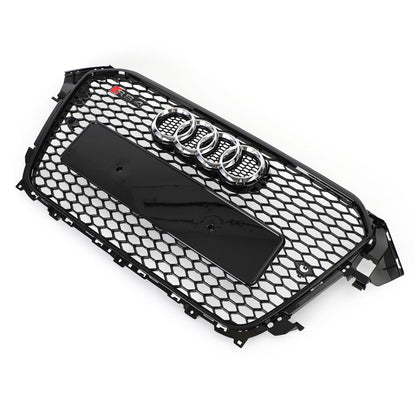 Audi 2012-2016 A4 S4 Honeycomb Grill RS4 Style Mesh Front Bumper Grille Gloss Black