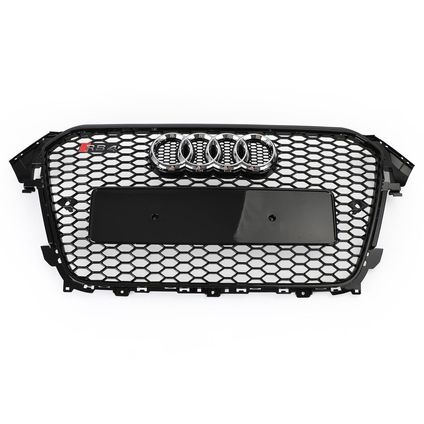 Audi 2012-2016 A4 S4 Honeycomb Grill RS4 Style Mesh Front Bumper Grille Gloss Black