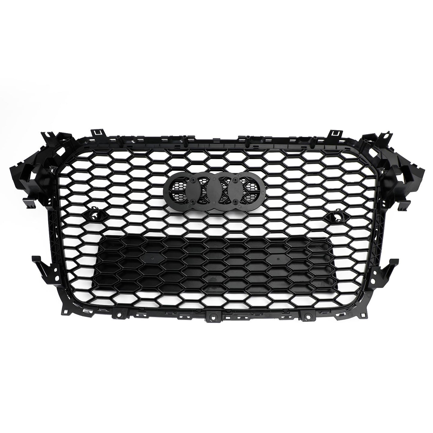 Audi A4 / A4 Sline / S4 B8.5 2012 2013 2014 2015 2016 RS4 Style Gloss Black Grill Honeycome Mesh Sport Hex Front Grille W/ Emblem