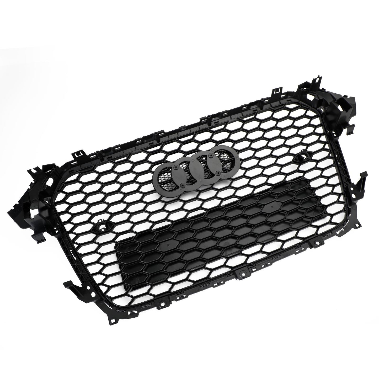 2012-2016 Audi A4 / A4 Sline / S4 Grill RS4 Style Mesh Front Bumper Gloss Black Grill With Ring Emblem