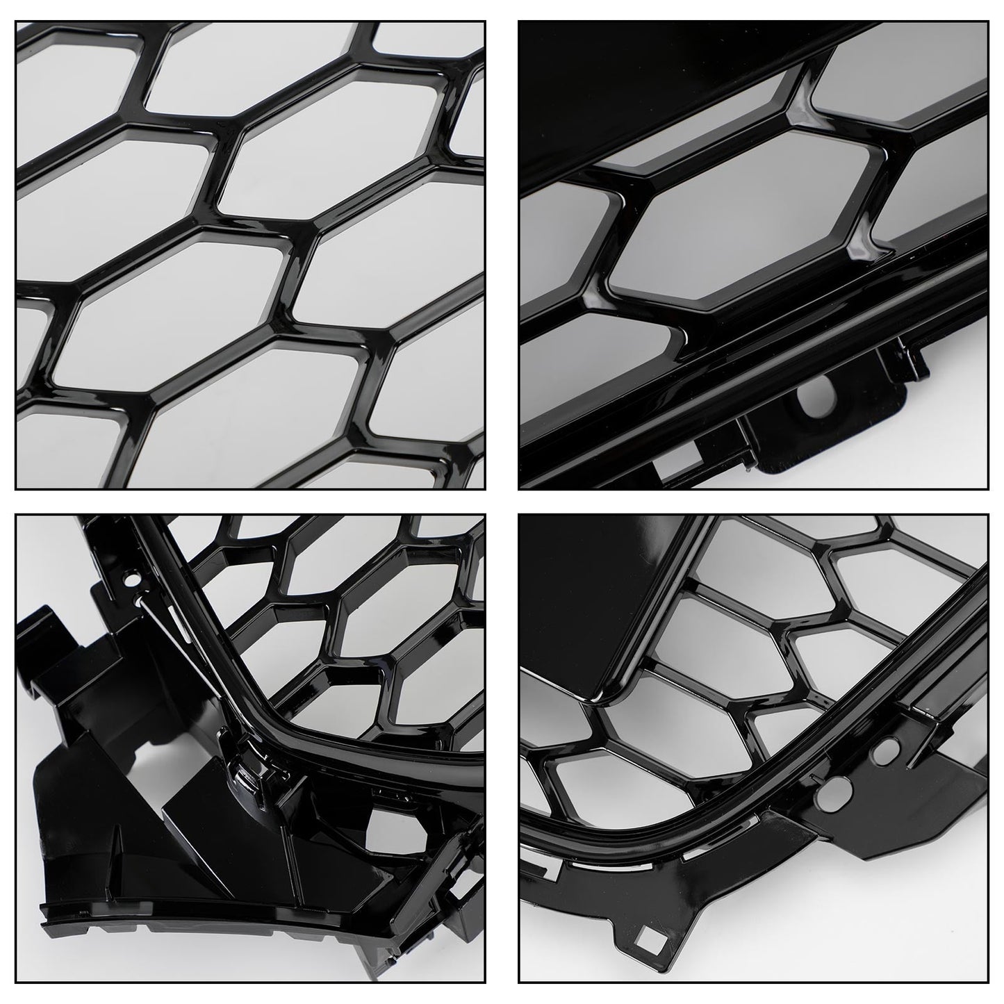 Audi 2012-2016 A4 S4 Honeycomb Grill RS4 Style Mesh Front Bumper Grille Gloss Black