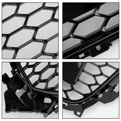 Audi 2012-2016 A4 S4 Honeycomb Grill RS4 Style Mesh Front Bumper Grille Gloss Black