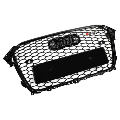 Audi 2012-2016 A4 S4 Honeycomb Grill RS4 Style Mesh Front Bumper Grille Gloss Black