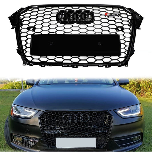 Audi B8.5 A4|A4 Sline|S4 2012-2016 Front Grill RS4 Honeycomb Mesh Hex Black Grill