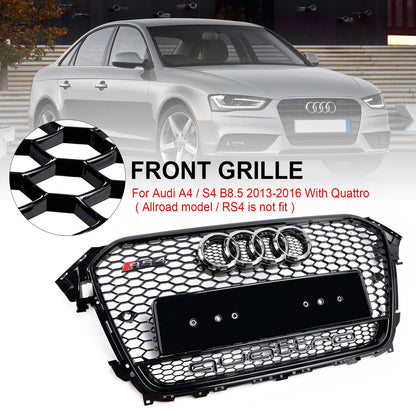Audi A4/S4 B8.5 2012-2016 With Quattro RS4 Style Front Bumper Grill Replacement Black Grille