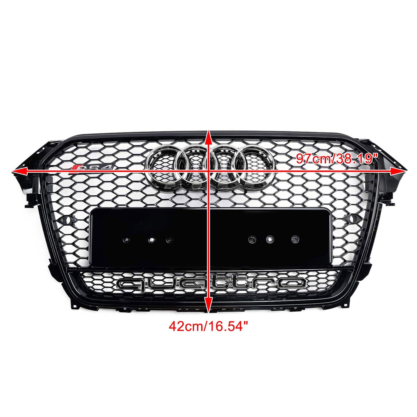 Audi A4/S4 B8.5 2012-2016 With Quattro RS4 Style Front Bumper Grill Replacement Black Grille