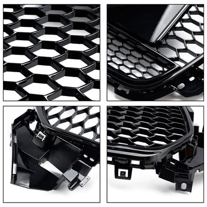 2012-2016 Audi A4 / A4 Sline / S4 B8.5 Front Black Honeycomb RS Style Grille With Silver Ring Emblem