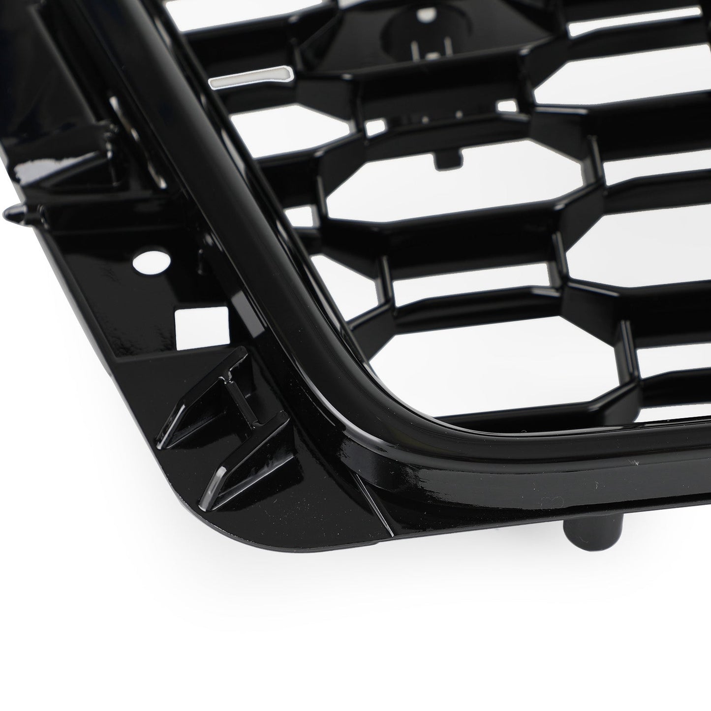 2016-2019 Audi A4 / A4 S-Line / S4 B9 RS4 Style Honeycomb Mesh Grill Front Bumper Gloss Black Grille With Silver Emblem