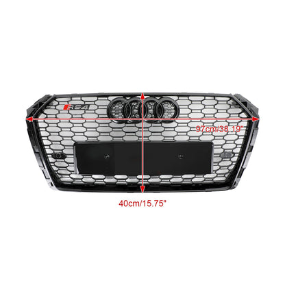 Audi A4 / A4 S-Line / S4 B9 2016 2017 2018 2019 RS4 Style Front Bumper Grill Gloss Black Honeycomb Grille