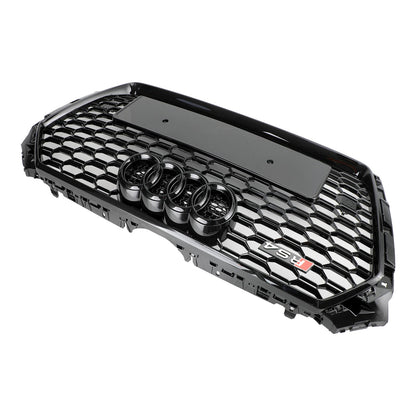 2016-2019 Audi A4/A4 S-Line/S4 B9 To RS4 Style Honeycomb Mesh Grill Front Bumper Gloss Black Grille