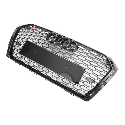 Audi A4 / A4 S-Line / S4 B9 2016 2017 2018 2019 RS4 Style Front Bumper Grill Gloss Black Honeycomb Grille