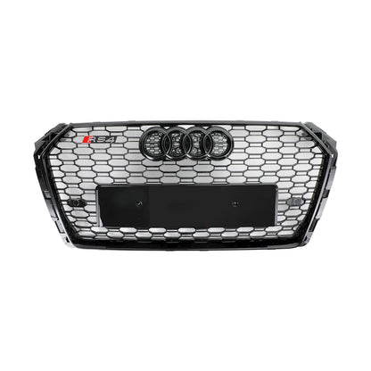 Audi A4 / A4 S-Line / S4 B9 2016 2017 2018 2019 RS4 Style Front Bumper Grill Gloss Black Honeycomb Grille