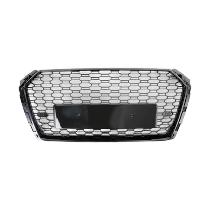 2016-2019 Audi A4 / A4 S-Line / S4 B9 RS4 Style Honeycomb Mesh Grill Front Bumper Gloss Black Grille