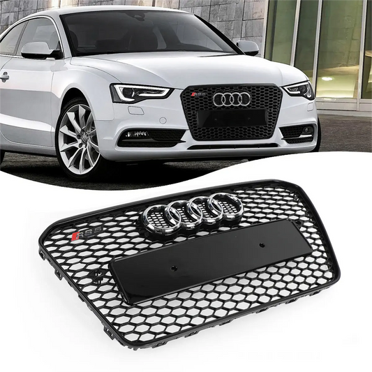 RS5 Style Black Honeycomb Grille for 2012-2016 Audi A5 S5 B8 5 Front Bumper Mesh Grill
