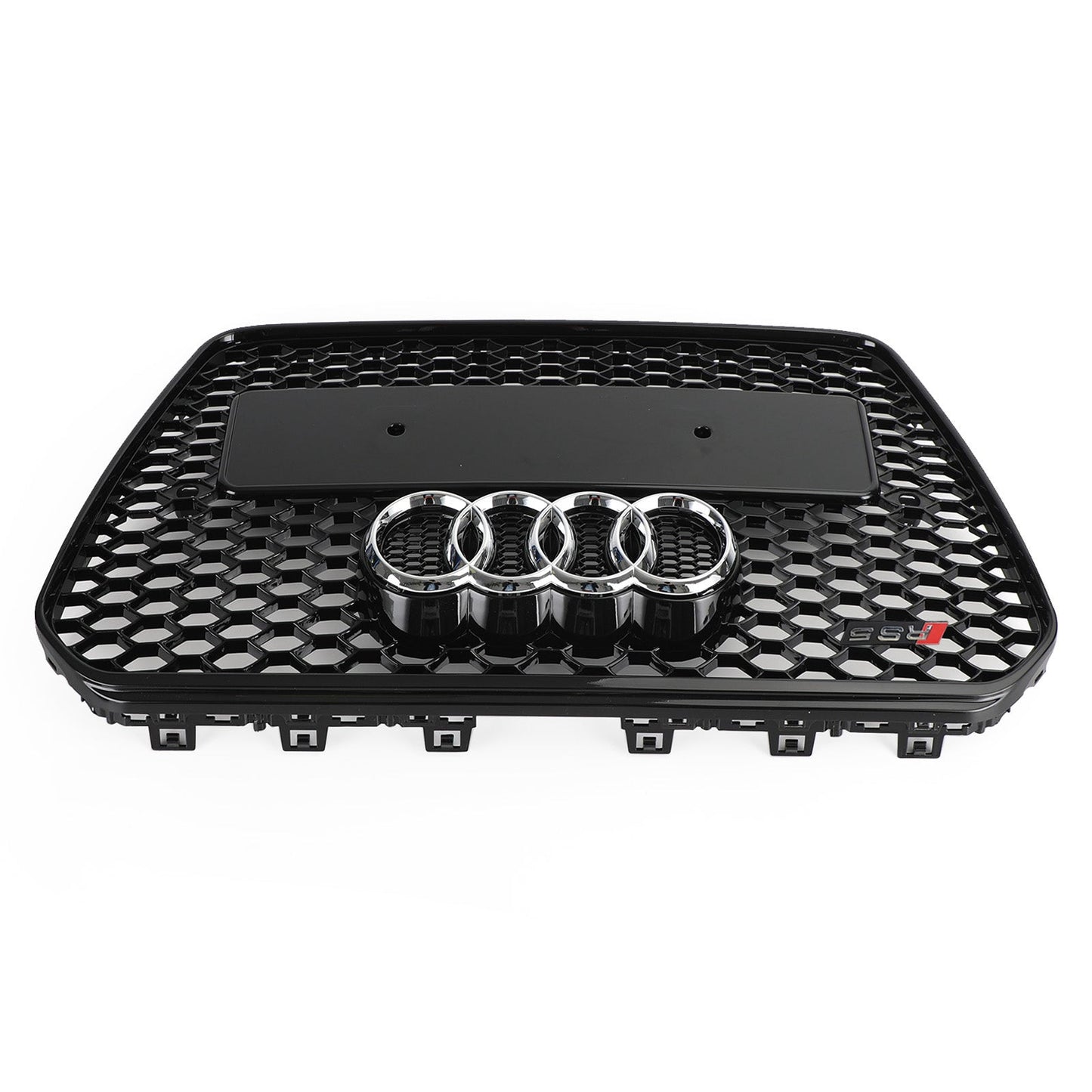 RS5 Style Glossy Black Honeycomb Grille for 2012-2016 Audi A5 A5 Sline S5 B8.5 Front Grille W Emblem