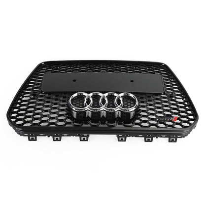 RS5 Style Glossy Black Honeycomb Grille for 2012-2016 Audi A5 A5 Sline S5 B8.5 Front Grille W Emblem