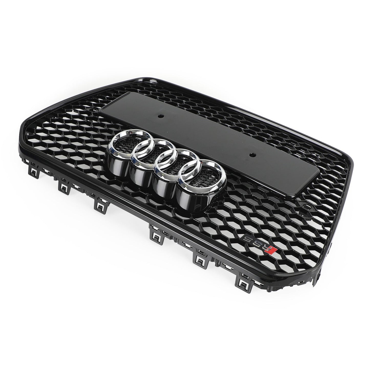 2012-2016 Audi A5 / A5 Sline / S5 B8.5 RS5 Style Honeycomb Front Bumper Grille With Silver Ring Emblem