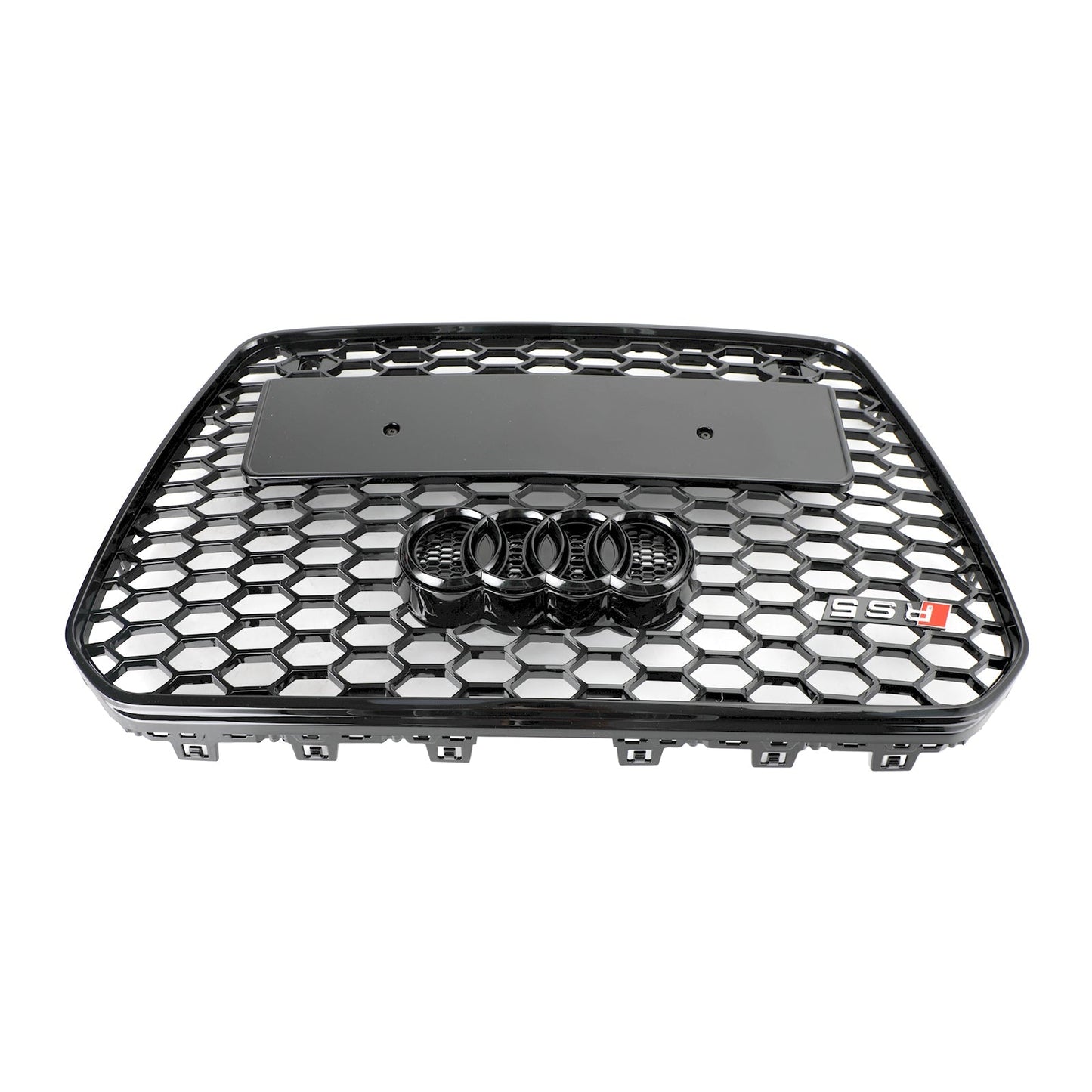 Audi A5 / A5 Sline / S5 B8.5 Honeycomb Mesh Grill 2012-2016 Glossy Black RS5 Style Grille With Black Ring Emblem