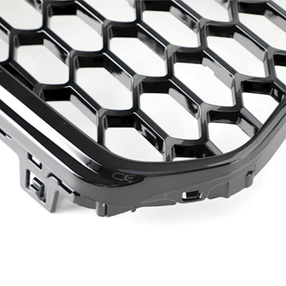 Audi A5 / A5 Sline / S5 B8.5 Honeycomb Mesh Grill 2012-2016 Glossy Black RS5 Style Grille With Black Ring Emblem