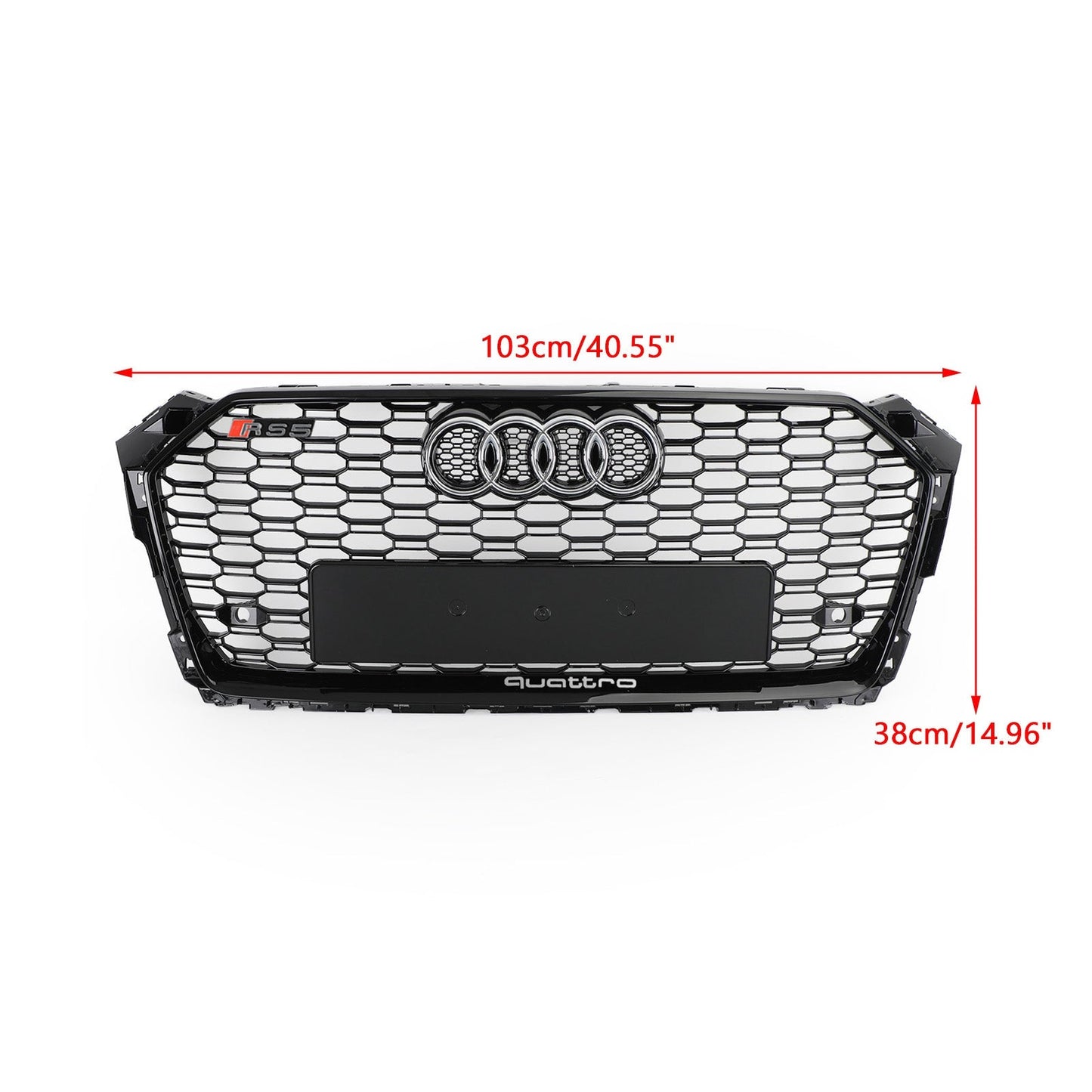 2017-2019 Audi A5 / A5 Sline / S5 B9 Honeycomb Grill Replacement RS5 Style Sport Mesh Hex Black Grille