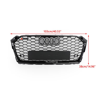 2017-2019 Audi A5 / A5 Sline / S5 B9 Honeycomb Grill Replacement RS5 Style Sport Mesh Hex Black Grille
