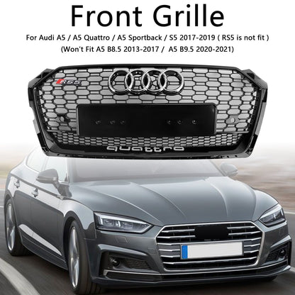 2017-2019 Audi A5 S5 B9 RS5 Style Honeycomb Sport Mesh Hex Grill Grille 8W6-853-651-AB-FUQ